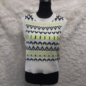 DKNY Jeans Women's Yellow & Black Sweater Vest With A Hint Of Sparkle Size M